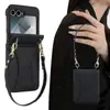 Funda de Teléfono Estilo Nuevo Cruzada Z Flip7 Cubierta de Cuero Adecuada para Samsung Flip8 Funda de Teléfono con Ranura para Tarjeta Cubierta Protectora de Película Templada