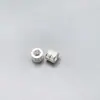 Plata de ley S925 cuentas de barril con agujero grande cuentas espaciadoras zirconita dorada incrustada junta material de accesorio de plata para pulsera DIY