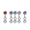 Pendientes Largos con Borla de Titanio F136 Incrustado con Circonita 5A, Aretes de Titanio G23 con Colgante de Doble Diamante, Joyería para Lóbulo de la Oreja