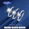 Anel de prata esterlina S925 1 quilate abertura seis garras dez flechas dez corações anel temperamento japonês e coreano diamante presente de pedido de casamento para mulheres