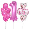 Paquete de 1 globo digital de 32 pulgadas para decoración de fiesta de cumpleaños de niños y niñas de 1 año, paquete de globos de lunares