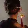 Popular Presilha de Cabelo Lanterna Brilhante Estilo Vintage, Presilha de Cabelo Lanterna de Palácio Retrô com Borla de Coelho, Acessório de Cabelo Hanfu Atacado