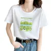 Popular camiseta de manga corta de verano para mujer de Lightning Warehouse, estilo coreano, estampado de flores de margarita, camiseta básica casual blanca de talla grande, top para mujer