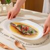 Estilo Escandinavo Relieve Francés Vajilla de Cerámica para el Hogar Tazón de Arroz para el Hogar Tazón de Sopa Plato para Cocinar Plato para Pescado Creativo y Sencillo