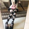 Calcetines hasta la rodilla estilo japonés dulce con vendaje para mujer, calcetines finos Lolita blancos de seda Jk con tirantes y calcetines Mary Jane