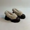 2026 Invierno Nuevo Diseño Sensación Patrón Lichi Punta Redonda Zapatos Planos Ligeros Deportivos Suela Gruesa Zapatos de Piel Cálida Zapatos para Mujer