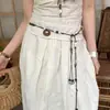 Cinto de Cintura Tecido com Contas Estilo Boêmio Retrô para Mulheres Acessório Étnico de Nicho para Viagem para Saias Corda de Cintura Versátil Emagrecedora Tendência