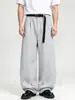 Pantalones de pierna ancha con cintura elástica, drapeados, de corte limpio, con hebilla, hasta el suelo, de alta costura para hombre Jian Heng