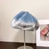 Boina de Mezclilla Lavada en Forma de Corazón de Alta Calidad para Mujer, Estilo Vintage de Verano, Sombrero de Artista Adelgazante, Sombrero de Calabaza Versátil Casual