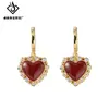 Pendientes de Corazón con Esmalte Rojo Goteante para Otoño e Invierno para Mujer, Lujo Accesible Diseño de Nicho, Moda de Gama Alta Elegantes, Pendientes Festivos Versátiles