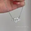 Acero de Titanio Sin Desvanecimiento Corazón de Ángel Collar Inteligente Lujo Accesible Diseño de Nicho Simple Elegante Hada Dama Suave