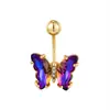 Piercing de Umbigo Borboleta Amazon Zircônia Multicolorida Argola de Umbigo Aço Inoxidável para Fabricantes de Joias para Piercing Transfronteiriços