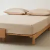 Conjunto de Lençol de Cama de Algodão Puro de Fibra Longa de Alta Qualidade com Elástico, Cobertor de Cama Escovado 100% Algodão, Lençol de Cama Tatami, Novo Modelo 2026, Conjunto de Três Peças
