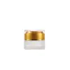 Frasco de Vidrio Esmerilado para Crema de 30G/50G con Tapa Dorada de Acrílico, Frasco para Crema Facial y Crema para Ojos, Empaque Cosmético, Frasco para Mascarilla
