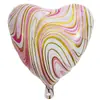 Globos de Ágata en Forma de Corazón de 18 pulgadas Decoración para Fiesta de Cumpleaños Boda Globos de Película de Aluminio con Patrón de Nube Colorida Forma de Corazón Estrella de Cinco Puntas