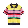 Camisa POLO de Punto Rayada Simple de Temperamento Moderno para Mujer, Estilo Europeo Transfronterizo, Nueva Moda 2026, Venta al por Mayor 3653015
