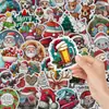 50 Pegatinas Navideñas Retro de Dibujos Animados para Decoración de Cuaderno, Guitarra, Decoración Impermeable DIY, Venta al por Mayor Transfronteriza