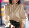 """Lua Branca" Tom Elegante Costura de Renda Design de Gola Senso de Design Retrô Francês Camisa Confortável Feminina Primavera 2025"""