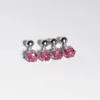 Clavo de oreja flash clavo de hueso de oreja circón ear nail femenino redondo sin decoloración 5 mm taladro flash pendientes de tornillo libre 1.2 de grosor