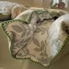Conjunto de Cama de Algodão Puro Escovado Outono e Inverno Quatro Peças Lençóis de Cama Grossos de Algodão, Lençóis de Cama com Elástico, Capas de Edredom, Conjunto de Roupa de Cama de Três Peças
