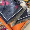 Cachecol Novo Estilo Pintura a Óleo Chinesa Outono e Inverno para Mulheres, Xale Dupla Face de Imitação de Caxemira Flor de Ameixa, Cachecol Espesso Quente com Franjas, Versátil