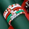 Set de Pulseras de Cuentas Navideñas, Pulseras Elásticas de Letras de Colores, Pulseras con Atmósfera Festiva Roja y Verde, Envío Directo de Una Pieza