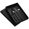 Juego de vajilla de acero inoxidable 304 de Amazon, vajilla occidental portuguesa, cuchillo, tenedor y cuchara, cuatro piezas, caja de regalo con el logotipo.