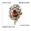 Broche Grande de Diamante de Cristal Europeu e Americano Transfronteiriço Moda Retrô Exquisito Acessório de Roupa Pino Feminino Anti-Exposição Pino de Gola