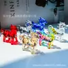 Nuevo Producto Amazon Zodiac Caballo de Colores de Pie Adorno de Cristal Decoración de Escritorio de Oficina Regalo de Cumpleaños para Niños