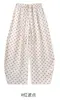 Pantalones anchos de lino Tencel con lunares estilo coreano para mujer, nuevos de verano de cintura alta, adelgazantes, holgados, casuales, fluidos, de algodón y lino