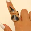 Anillos Geométricos Irregulares Estilo Maillard de Acrílico en Color Café Europeos y Americanos para Mujer, Joyería Transfronteriza Abierta con Estampado de Leopardo
