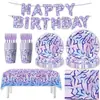 Amazon Kpop Demon Slayer Grupo Feminino Artigos de Festa Padrão Tigre Topper para Bolo de Aniversário Prato de Papel para Festa Decorações de Bandeirinhas