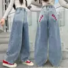 Pantalones de Niña Primavera 2026 Nuevos de Moda Elegantes de Encaje Moda Súper Bonitos Pantalones Curvos Jeans de Primavera y Otoño para Niños