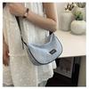 Bolsa Casual Texted Estilo Coreano Bolsa Feminina 2024 Nova Bolsa Crossbody Simples de Deslocamento Bolsa de Ombro Elegante Bolsa de Bolinho de Ombro