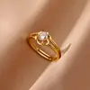 Anillo Abierto de Circonita Ultra Brillante Transfronterizo para Mujer, Banda de Anillo de Diseño de Nicho, Lujo Ligero, Sensación Elegante y de Alta Gama, Anillo de Dedo Índice de Nicho