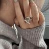 Anillo Popular Nuevo de Estilo Coreano Personalizado Multicapa para Mujer, Moda Retro Cadena Hebilla Ot Anillo Abierto Anillo para Dedo Índice
