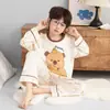 Pijama infantil, algodón puro, conjunto fino de manga larga, nuevo modelo 2026, para niños, estilo caricatura, para niños grandes, ropa de aire acondicionado, se puede usar afuera