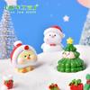 Dibujo animado navideño animal cerdo muñeco de nieve árbol de Navidad pato adorable micropaisaje árbol de Navidad adornos de nieve accesorios de bola de cristal