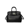 Elegante bolsa de mão preta platina para mulheres, novo modelo outono e inverno 2026, bolsa de mão de grande capacidade com padrão texturizado, bolsa tote para o dia a dia