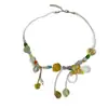 Collar de Gema de Flor Colorida con Lazo de Verano Dulce Versátil Exquisito Retro Moda Gargantilla Clavicular