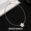 Collar de Flores Nuevo de Verano para Mujer 2025 Diseño de Nicho Cadena para Clavícula de Lujo Ligero de Alta Gama Cadena de Collar Versátil Elegante