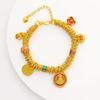 Nova Loja de Ouro Chinesa Mesmo Estilo Antigo Azul Queimado Zakilam Deus Amarelo da Riqueza Pulseira Envolvente Pulseira Tecida para Riqueza e Tesouro