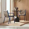 Mesa e Cadeira para Pátio Externo Jardim Terraço Cadeira de Rattan à Prova d'Água Protetora Solar Combinação de Móveis para Varanda Estilo Nórdico de Lazer