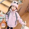 Conjunto de Jaqueta Três em Um Outono e Inverno para Meninas Roupa de Inverno para Bebê Jaqueta Grossa Removível Top de Veludo para Crianças