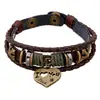 Europa y Estados Unidos comercio exterior Pulsera de recomendación caliente Pulsera de cuero con cuentas explosivas de AliExpress Pulsera de cuero con corazón de melocotón
