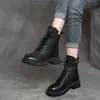 Nova coleção Outono/Inverno 2026: Botas estilo Martin femininas casuais retrô de cano médio com solas grossas, forro de fleece e isolamento térmico