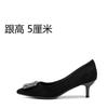 Sapatos de Salto Alto para Mulheres com Salto Fino, Novo Estilo Primavera 2026, Design Preto Profissional Bico Fino, Sapatos Nude Elegantes de Nicho para Socialites