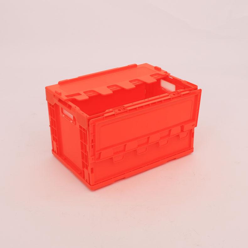530-340可折叠塑胶周转箱 橙色塑料折叠箱户外