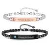 Pulseiras Geométricas Quadradas para Casal de Comércio Exterior Transfronteiriço, Modernas e Tendência, Estilo Simples e Casual, Joia Ajustável Presente