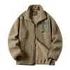 Nova Jaqueta de Veludo de Cordeiro Outono e Inverno Masculina Algodão Outerwear Forrada com Fleece Espessada Veludo Teddy Jaqueta de Fleece Masculina Jaqueta de Algodão Top Masculino